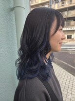 ゼル 本郷店(ZELE) 【一歩先行く透明感】ブルーブラック×ネイビーのインナーカラー