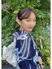 【土日祝】浴衣着付+ヘアセット+フルメイク★2名割併用可¥13700