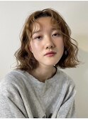 ふんわりミディ/切りっぱなしボブ/ボブパーマ/20代30代40代