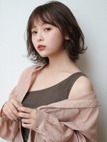 マイラ 銀座(myla)&nbsp;デザインカラーレイヤーカットウェットヘアオリーブベージュボブ