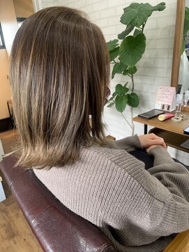 ライフ 住道店(Lyfe) デザインカラーハイライト_アッシュベージュ毛先外ハネカール_89