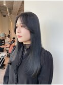 韓国ヘア/ナチュラルレイヤーカット/透明感ブルーブラック