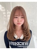 ハイライトカラーミルクティーベージュケアブリーチダブルカラー