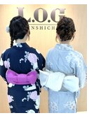 ねじり編み&三つ編みアレンジ