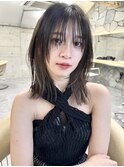 韓国ヘアーハッシュカットレイヤーカットグレージュブリーチ無し