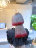 最旬トレンド☆エンドカラーホワイトレッド