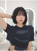 ボブヘア/レイヤーカット/ウェットヘア/オリーブベージュ/表参道