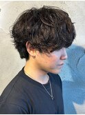 メンズマッシュウルフシャドウパーマ群馬高崎眉毛