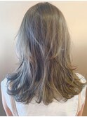 顔周りレイヤーカット/イメチェンヘアスタイル/デザインカラー