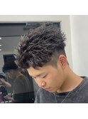 スパイキーショート×ピンパーマ/フェザースパイキー/大人短髪