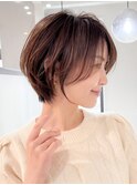 グランマッシュ/細めハイライト/ショート/白髪ぼかし/前髪☆85