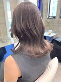 渋谷ミディアムボブラベンダーベージュラベンダーアッシュカラー