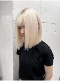 ボブケアブリーチホワイトカラーミルクティー梅ヶ丘経堂