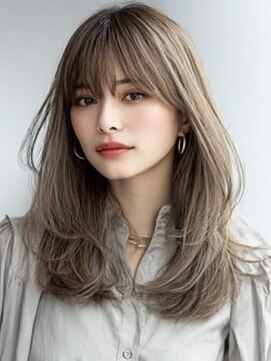 ダル 渋谷/表参道(DAL.) 顔周りカットハッシュカットダークブラウンワンホンレイヤー韓国