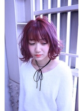 ヘアサロンエム フィス 池袋(HAIR SALON M Fe's) 【M／Berry　Pink】外ハネニュアンスカール