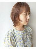 【morio原宿】外はねショートボブインナーカラー柔らかベージュ