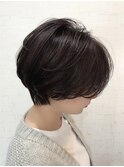 センターパート×ハンサムショート