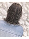 #ハイライト#ボブ#アッシュ#外はねボブ