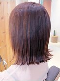 20代30代40代ハイライト透け感ココアブラウンロブヘアーミディ