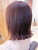 タイズ(ties) 20代30代40代ハイライト透け感ココアブラウンロブヘアーミディ