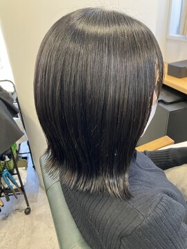 リト 天王寺阿倍野店(Retto:) オリーブグレージュ×切りっぱなしボブ