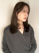 ミディアムレイヤー　グレージュ　水素カラー