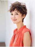 ☆ホワイトグレージュミニウルフデジタルパーマチェリーブラウン
