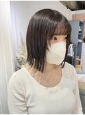 切りっぱなしボブ×顔周りちょこっとレイヤー.
