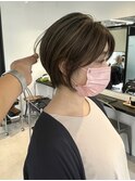 くびれショートボブ40代50代グレイカラー白髪染め白髪ぼかし