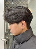 メンズ/センターパート/ニュアンスパーマ/シースルーマッシュ