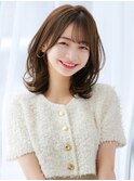 (F)小顔見えバング×大人かわいいくびれミディアム