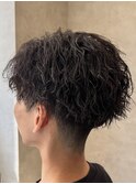 ツイストスパイラル仙台メンズ美容室波巻きフェザーショート