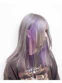 レイヤーカット#ブリーチ#シルバー#パープル#ダブルカラー#浜松