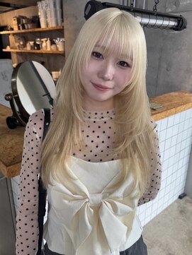 ネハス(nehus.) ブリーチ/ミディアムヘア/デザインカラー/フェイスフレーミング