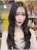 韓国風ハッシュカット/レイヤーカット/前髪カット/イメチェン
