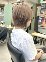 ヒビヲ 横浜西口店(HIBIO) タッセルボブミルクティーベージュレイヤーボブ横浜ボブ