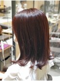 【人気カラー】カシスカラー×外ハネミディアムボブ　＃川口＃蕨