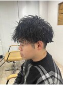 アッシュブラックカルマパーマツイストパーマメンズ所沢練馬　