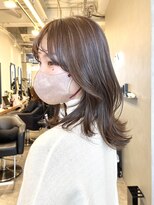 リンヘアーバイギフト 表参道(RIN hair by GIFT) 大人可愛いハイライトくびれセミディレイヤーボブ20代30代40代◎