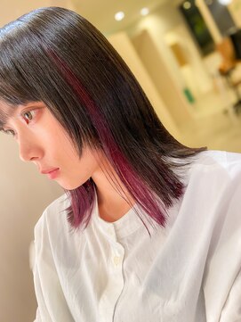 エル(elle) ピンクカラー＿ネオウルフ＿ブリーチなし。錦糸町