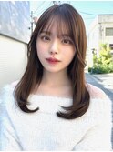 20代30代40代◎前髪パーマ韓国風巻きくすみベージュお団子ヘア