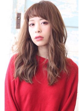 ラフィス ヘアー ミミ 流山おおたかの森店(La fith hair Mimi) グレージュピンク☆秋冬色気ロングスタイル