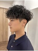 刈り上げマッシュ/ツイストスパイラルパーマ/波巻きパーマ
