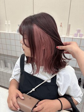 リル(re'll) 《花屋併設》ピンクインナー［酸性ストレート/ヘアセット］