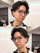 メンズレコ 渋谷(MEN'S LECO)&nbsp;メンズカットメンズパーマセンターパートスパイラルパーマ