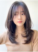 レイヤーカット暗めカラーフェイスフレーミングデザインカラー