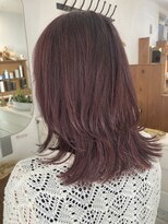 アミュレ ヘア サロン(Amule hair salon)&nbsp;明るめレッド白髪染めミディアムくびれウルフ2026流行スタイル