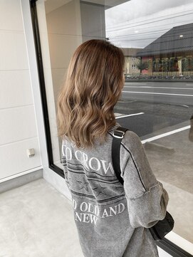 ナンバー(number+) 20代30代40代大人かっこいいハイライトブリーチ無造作ミディ