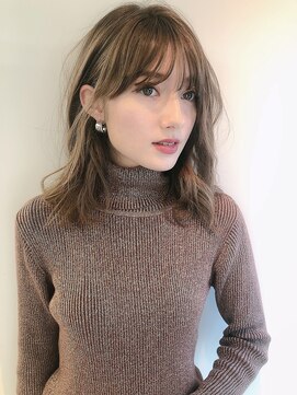 ラル 立川(lar) フリンジウェーブココアブラウン前髪シアカラー