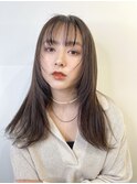 顔まわりカット/グレージュ/ベージュ